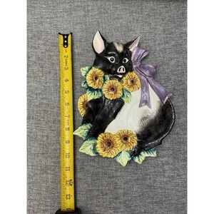 Vintage Fitz And Floyd Black White Floral Ceramic Pig Platter 1992